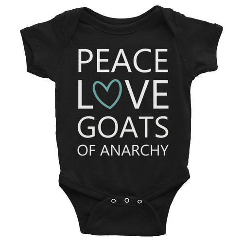 Peace Love Goats_Turquoise Onesie