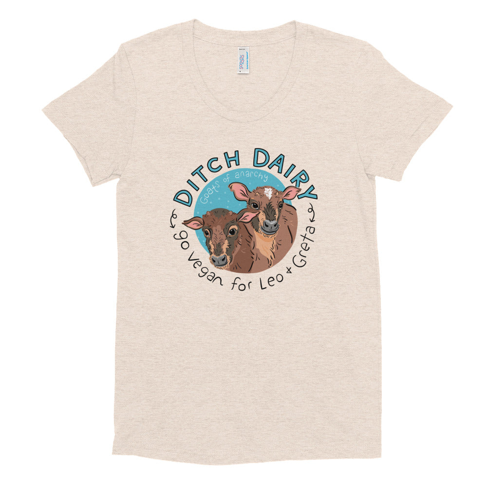 Ditch Dairy - American Apparel Women's Tri-Blend Crew Neck T-shirt